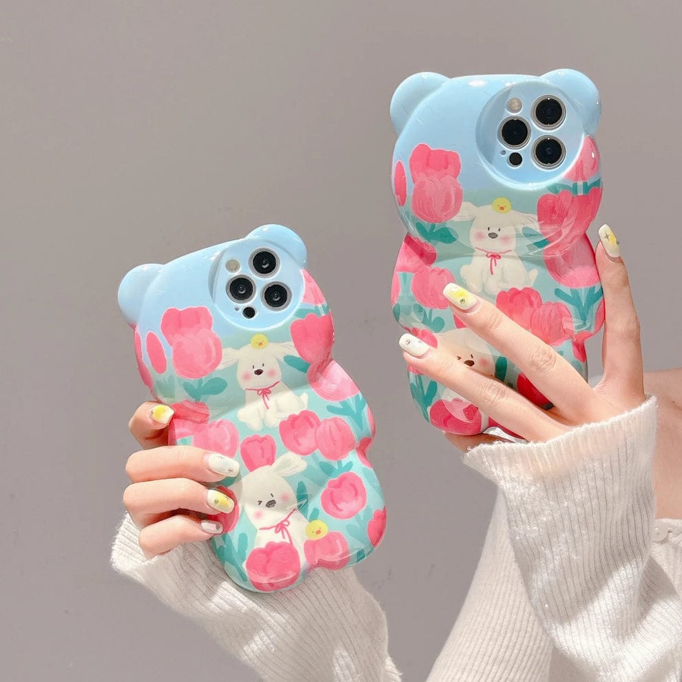 Floral Pup Paradise Pattern Case For iPhone