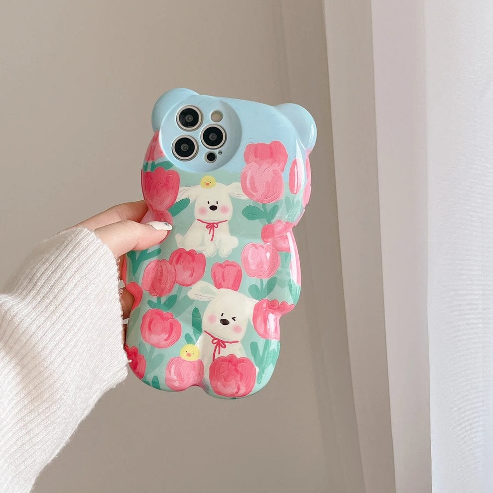 Floral Pup Paradise Pattern Case For iPhone