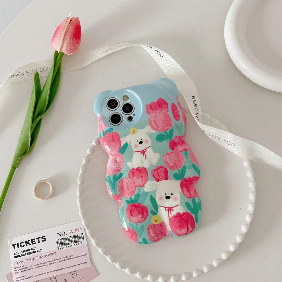 Floral Pup Paradise Pattern Case For iPhone