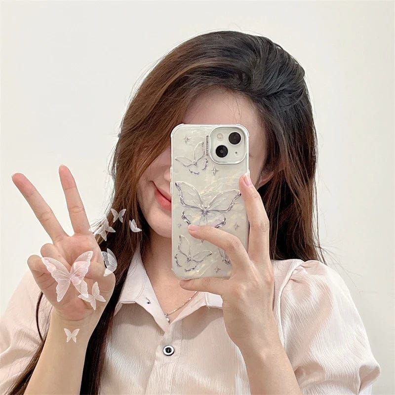 Fantasy Feather Yarn Butterfly Case For iPhone