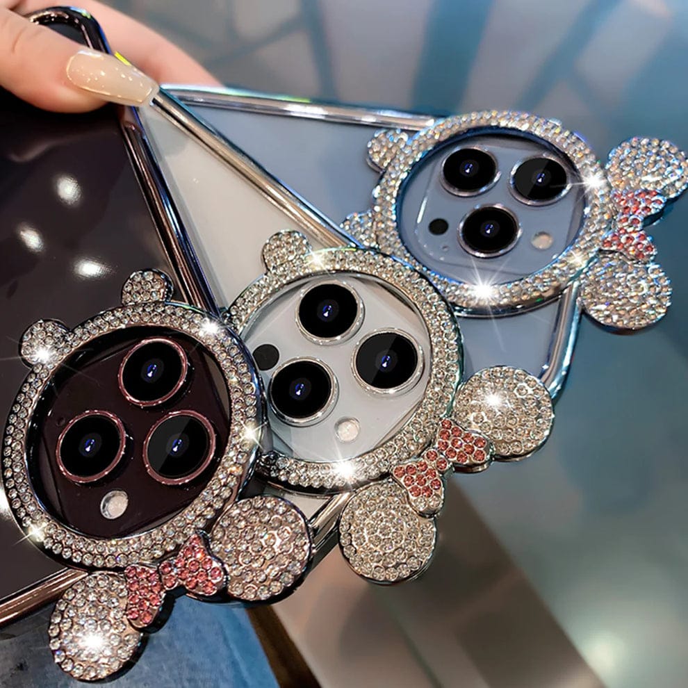 Diamond Bear Ear Case For iPhone