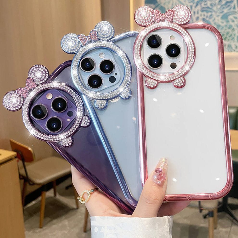 Diamond Bear Ear Case For iPhone