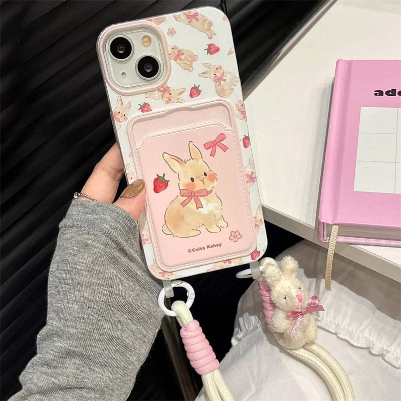 Delight Berry Cute Bunny Bliss Case For iPhone